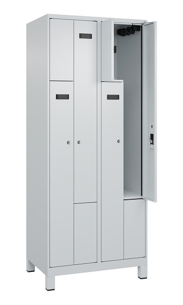C+P Z-Spind Evolo PLUS, Füße, 4 Fächer, 1950x800x500mm, 7035/7035, Zylinderschloss, 049013-224 S10041