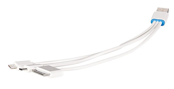ELMAG Kabeladapter USB 5V-2.0A mit 3 verschiedenen Steckern, 56086