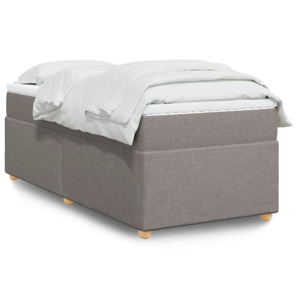 vidaXL Boxspringbett mit Matratze Taupe 80x200 cm Stoff, 3285335