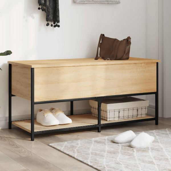 vidaXL Sitzbank mit Stauraum Sonoma-Eiche 100x42,5x47 cm Holzwerkstoff, 839024