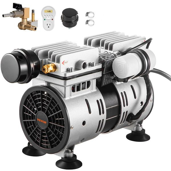 VEVOR Teichbelüfter, 550 W Leistung, 5,2 CFM für bis zu 3 Acre 15 m inkl. & Timer & Ventile, Luftkompressor für Sauerstoffzirkulation, SXPQJYW370W47QY9EV2