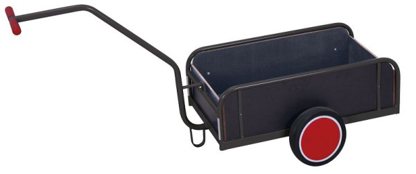 VARIOfit Handwagen mit Bordwand, Ladefläche: 975 x 635 mm, RAL 7016 anthrazitgrau, Radsatz: Vollgummibereifung, zu-1272/AG
