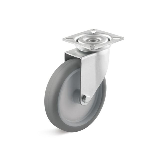 Torwegge Thermoplast Apparate Rollen, VE: 4 Stück, Tragfähigkeit 65 kg, Rad-Ø 100 mm, Radbreite 25 mm, Lenkgehäuse, Gleitlager, 0030350