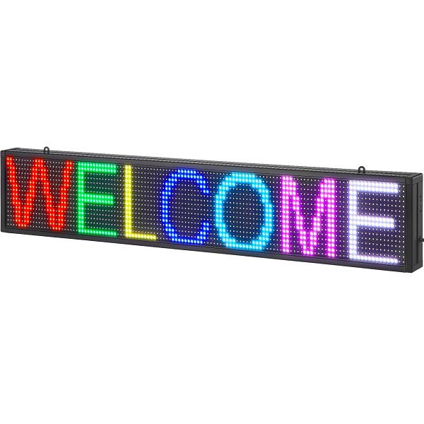 VEVOR Programmierbares LED-Schild, WIFI-USB-Steuerung, Nachrichten-Ladenschild Werbung 99 x 19 cm, XGSGDBZP40X8HVK5KV2