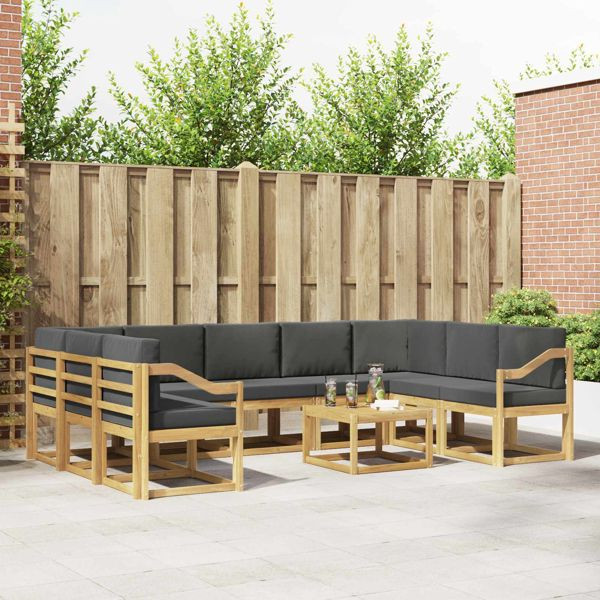 vidaXL Outdoor-Sofagarnitur 10-teilig Weiß und Anthrazit 59 x 59 x 37 cm, 3388271