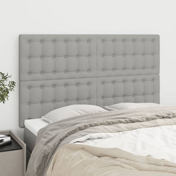 vidaXL Kopfteile 4 Stück Hellgrau 72x5x78/88 cm Stoff, 3116764