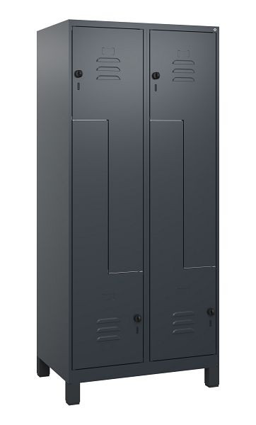 C+P Z-Spind Classic PLUS, Füße, 4 Abteile, 1800x800x500mm, 7016/7016, Drehriegel, 0800137-224 S10012