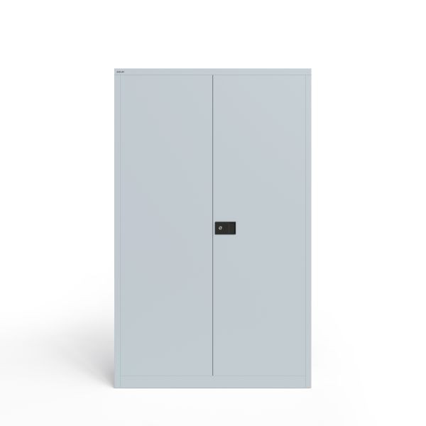 Bisley Flügeltürenschrank Universal, B 1200 mm, 4 Fachboden, 5 OH, Farbe lichtgrau, E782B124S645