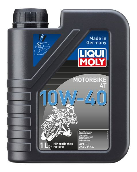 LIQUI MOLY Motoröl Motorbike 4T 10W-40, Kanister Kunststoff, VE: 1 Liter, 3044