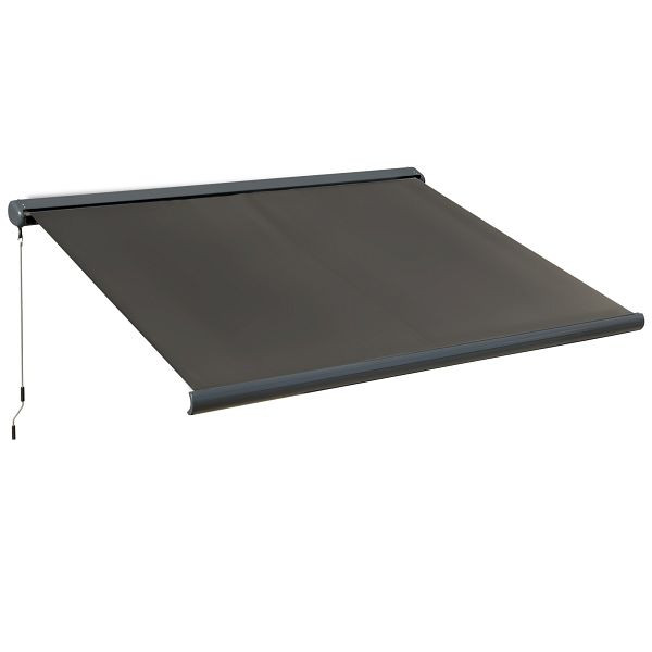 Outsunny Elektromarkise, mit Fernsteuerung, inkl. Bausatz für Montage, Metallrahmen, dunkelgrau, 3 x 2,5 m, 840-226V90