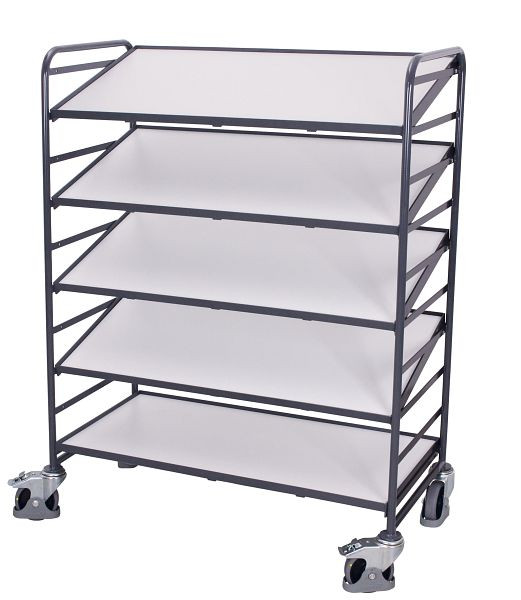 VARIOfit ESD Eurokastenwagen mit 5 ESD Böden, Ladefläche: 1.240 x 610 mm, RAL 7024 graphitgrau, sw-610.315