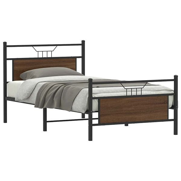 vidaXL Bettgestell ohne Matratze Braun Eiche 100x200 cm Holzwerkstoff, 4106854
