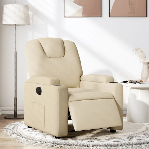 vidaXL Relaxsessel Elektrisch Creme Stoff, 3204353, 8721012168411