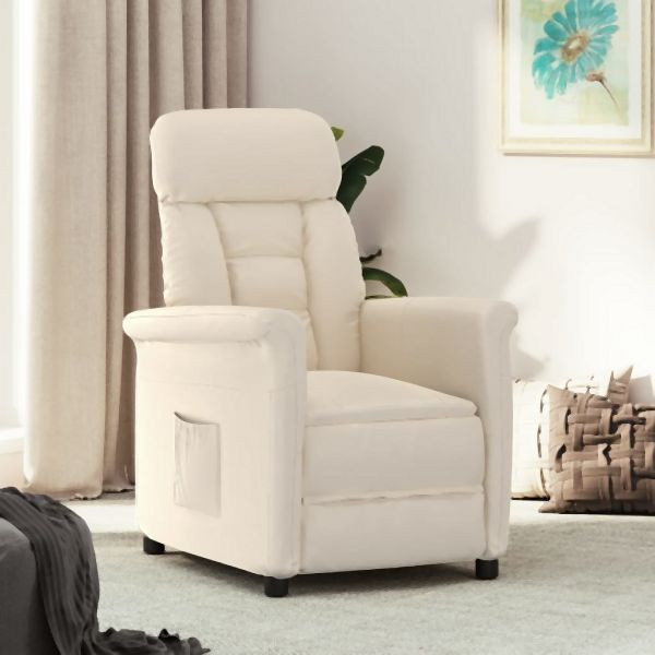 vidaXL Relaxsessel Beige Mikrofasergewebe, Zurücklehnen, 348405