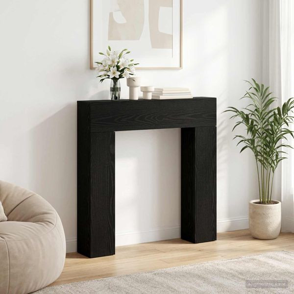 vidaXL Kaminumrandung Schwarz Eichen-Optik 102 x 18 x 100,5 cm, 8006599