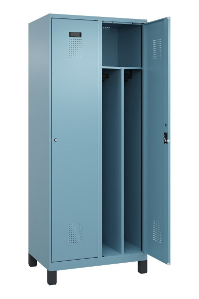 C+P Spind Evolo PLUS, mit Füßen, 2 Abteile, 1950x800x500mm, 0010/0010, Verschluss Zylinderschloss, 049010-22F S10048
