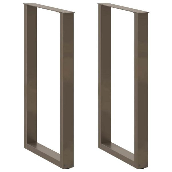 vidaXL Couchtischbeine U-Form 2 Stück Naturstahl 60x(100-101) cm Stahl, 4013239