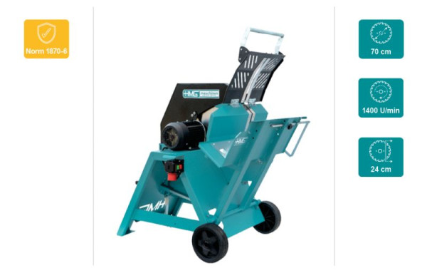 HMG Wippkreissäge WE 7-6 mit 700mm Hartmetall Sägeblatt LFZ Z42, E-Motor 5.5kw 400V, Direktantrieb, Betriebsanleitung, 611 221