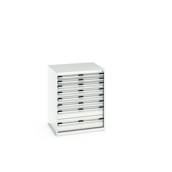 bott cubio Schubladenschrank bestückt, mit 8 Schwerlastschubladen, BxTxH: 800x750x1000mm, RAL 7035/7035, Lichtgrau, 40028030.16V