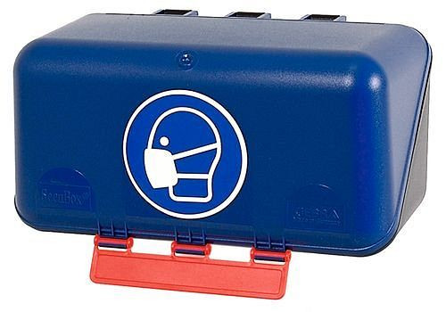 DENIOS Minibox zur Aufbewahrung von Atemschutz, blau, 116-480