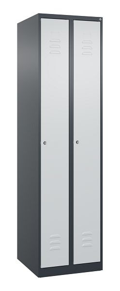 C+P Umkleidespind Classic PLUS, 2 Abteile, 1850x500x500mm, 7016/7035, Zylinderschlösser, 080000-29 S10026