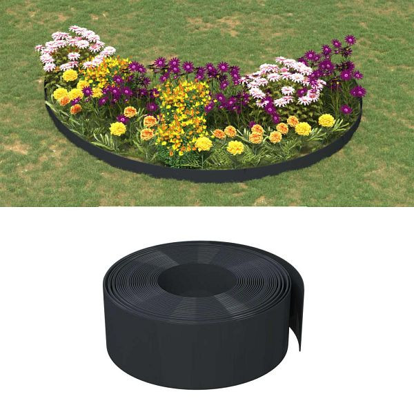 vidaXL Rasenkanten 5 Stück Schwarz 10 m 20 cm Polyethylen, 3155459