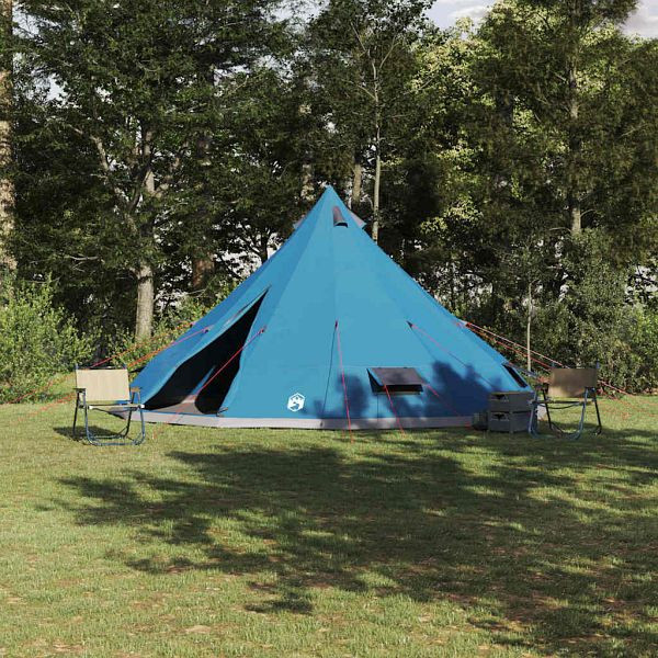 vidaXL Familien-Tipi-Zelt mit Dach Blau und Grau 560 x 560 x 300 cm, 42000982