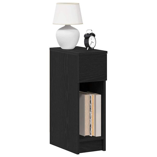 vidaXL Nachttische mit Schublade 2Stk. Schwarz Eichen-Optik 20x36x60cm, 858698