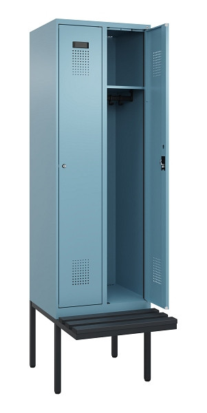 C+P Spind Evolo PLUS, 2 Abteil, 2120x600x815mm, 0010/0010, Zylinderschloss, Material Sitzfläche Kunststoff, 0490407-20 S10102