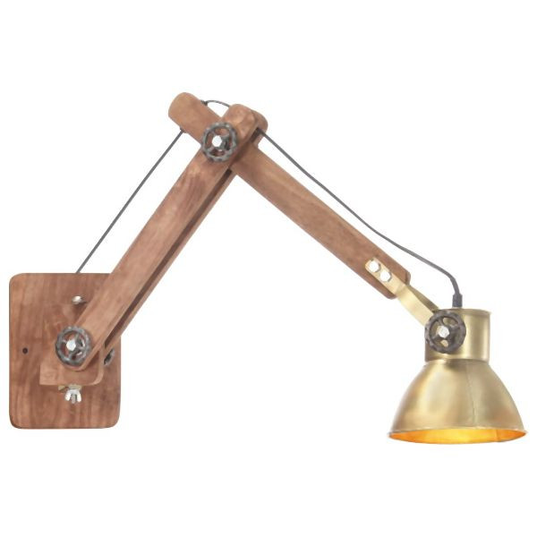 vidaXL Wandleuchte Industrie-Stil Messing Rund E27, 320576