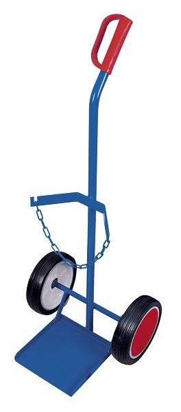 VARIOfit Stahlflaschenkarre für 1 Flasche a 20, 40, 50 Ltr., Außenmaße: 465 x 445 x 1.185 mm, RAL 5010 enzianblau, fk-1200.001