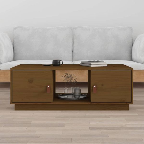 vidaXL Couchtisch Honigbraun 100x50x35 cm Massivholz Kiefer, 818268