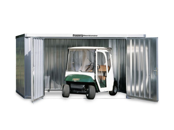 FLADAFI Materialcontainer MC 1400, verzinkt, zerlegt, ohne Boden, Doppelflügeltür (symmetrisch) auf der 4 m Seite, F14210301-F911