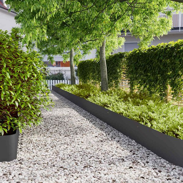 vidaXL Rasenkanten 20 Stk. Schwarz 25x103 cm Kaltgewalzter Stahl, 860172