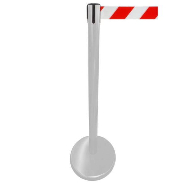 Stein HGS Personenleitsystem -P-Line Future-, Metall/ anthrazit, rot/weiß diagonal (schraffiert), mit Gurtendstück (Standard), Gurtlänge: 4 m, 15695-1302