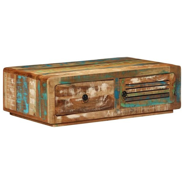 vidaXL Couchtisch 89x55x29 cm Altholz Massiv, Material: Massives Altholz mit gemischter Farbgebung, 4009376
