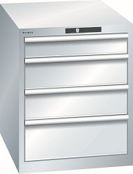 LISTA Schubladenschrank 27x36E (BxTxH) 564x725x700mm AUTO Lock, Lichtgrau, 4 Schubladen, 14.350.020.A