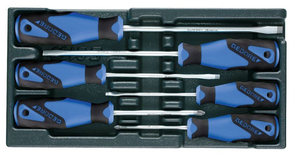 GEDORE Schraubendreher-Satz in 1/3 ES-Modul, Griffmulden, 1523694