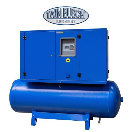Twin Busch Schraubenkompressor liegend - 500 L - Grey, TWKL-500S
