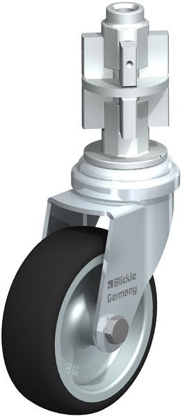Blickle LRA-PATH 75G-E05 Apparate-Lenkrolle mit Expander, Thermoplastisches Polyurethan, Grau, 848611