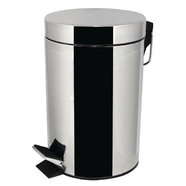 Bolero Pedaleimer 3L, Edelstahl, für Badezimmer, L427, 5050984060076