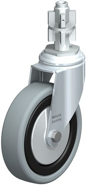 Blickle LKRA-VPA 126G-11-FA-E15 Apparate-Lenkrolle mit Expander, Vollgummi, Grau, 750824