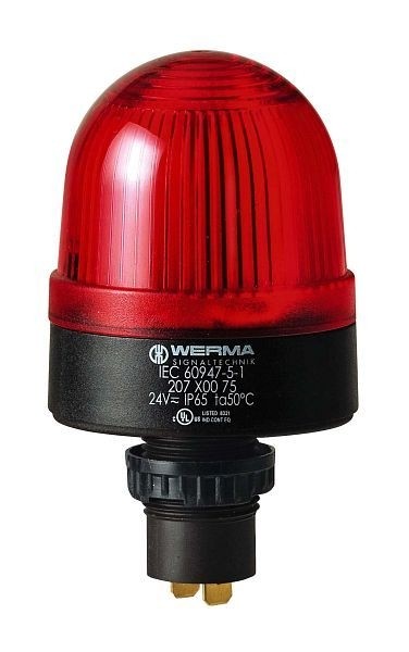 WERMA LED-Dauerleuchte Einbaumontage 24VAC/DC RD- rot, 207.100.75