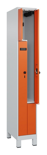 C+P Z-Spind Evolo PLUS, Füße, 2 Fächer, 1950x300x500mm, 7035/2004, Drehriegel, 049013-102 S10005
