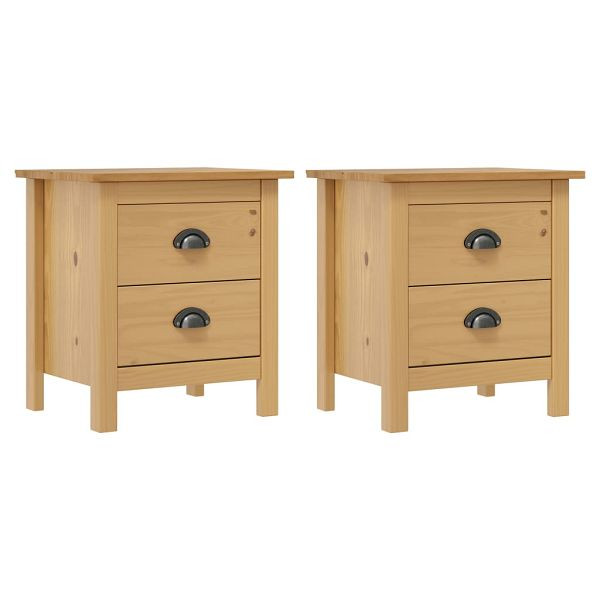 vidaXL Nachttische Hill, 46x35x49,5 cm Massivholz Kiefer, VE: 2 Stück, 288907, 8719883909738