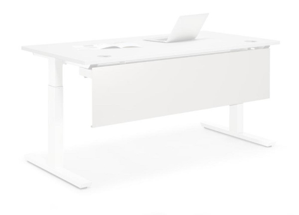 Deskin Knieraumblende 1200, Metall Weiß RAL 9016, H 350 x B 1046 x T 16 mm, 289735