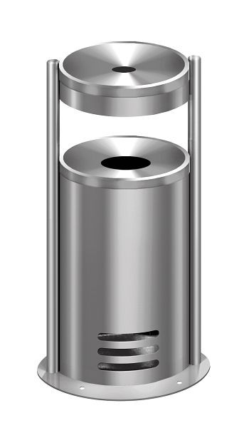 Kerkmann Sicherheitsstandascher tec-art E, Ø 320, H 640 mm, Edelstahl, 34629181