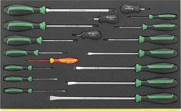 STAHLWILLE Schraubendrehersatz DRALL+ in TCS Nr.TCS 4620/4660 VDE 3/3-Teilung 18-teilig, 96831179