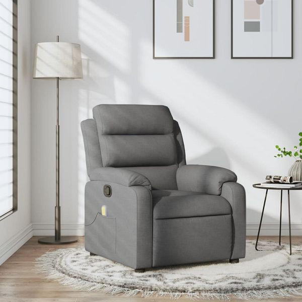 vidaXL Massagesessel Dunkelgrau Stoff, 373475, 8721012202283