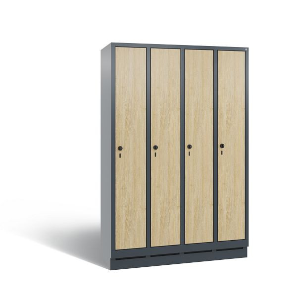 C+P Spind Evolo, 4 Abteile, H1800xB1190xT500 mm, Anthrazit/HPL Eiche, 48020-40 S11165